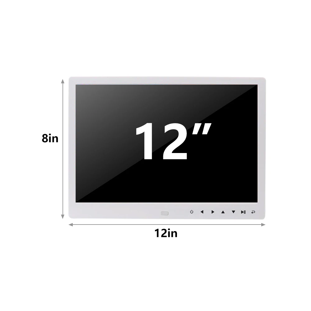 US $78.32 12 Inch LCD HD Digital Photo Frame Portable Electronic Album Photo Music with 800x1280 Touch Screen with 32gb pen drive white