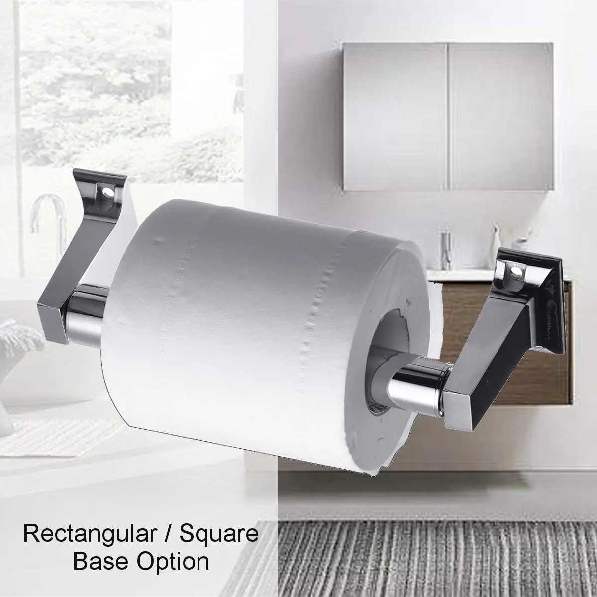 

Telescopic Roll Paper Holder Aluminum Alloy Tissue Storage Organizer Hanging Bathroom Toilet Roll Paper Holder Wall Mounted