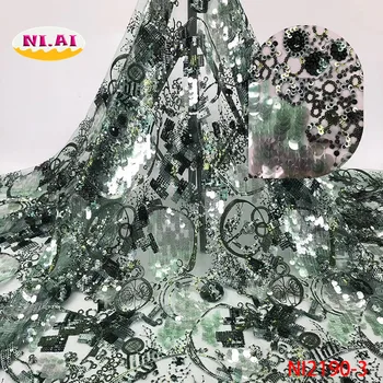 

Sequin Lace Embroidery Fabric, Latest Nigerian Lace Fabrics 2019, Luxury Lace Fabric For Wedding Dresses NI2190
