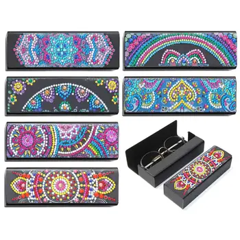

DIY Diamond Painting Eye Glasses Case Travel Leather Sunglasses Storage Box Diamond Painting Eyeglass Box Arts Gifts