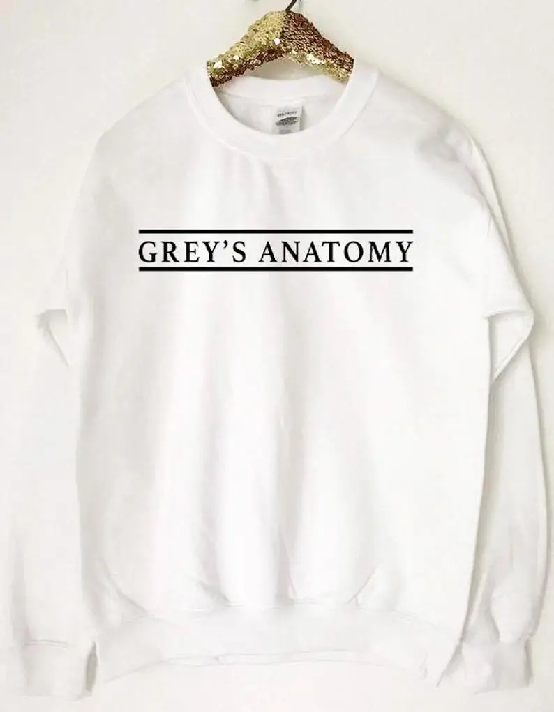 Милая Толстовка GREYS Anatomy унисекс You're My Favorite Person серая толстовка tumblr джемпер эстетические толстовки топ с длинными рукавами - Цвет: white