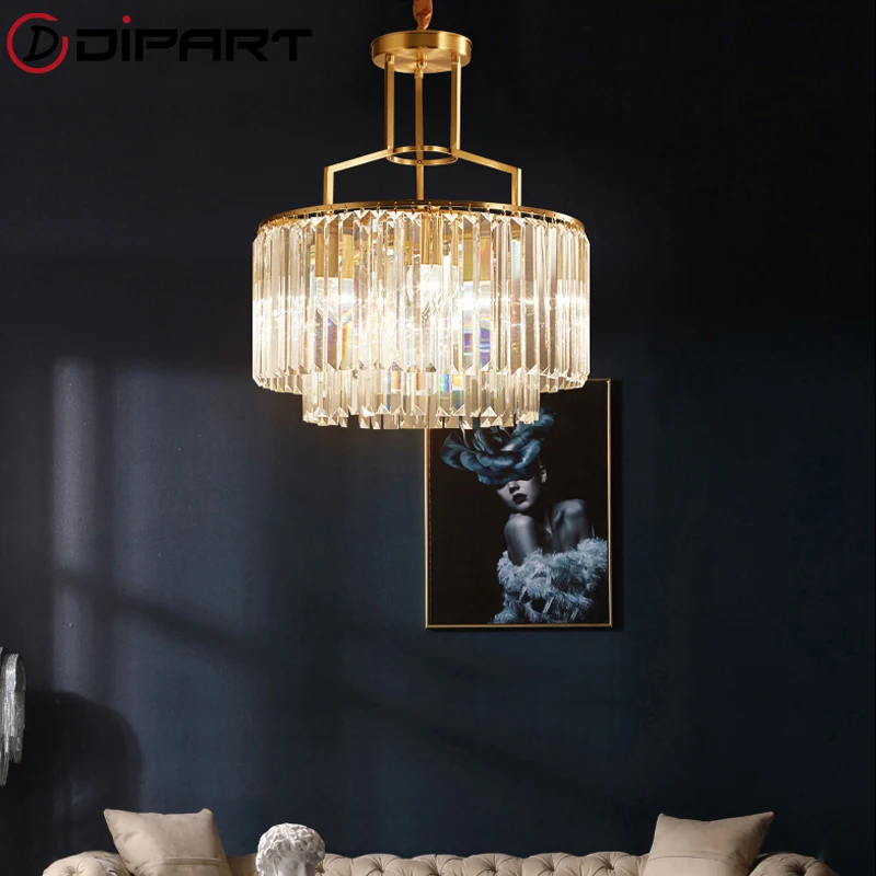 

Modern Luxury Crystal Chandeliers Copper Led Lamp For Living room Bedroom Corridor Ceiling Chandelier Lighting lustre cristal