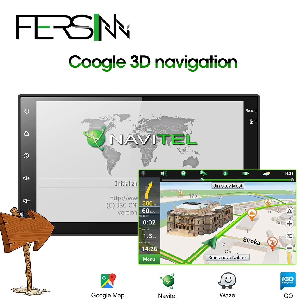 Best Fersinny CWD7060 2G android 9.0 car dvd gps navigation radio video player stereo universal 2 din radio car multimedia player gps 4