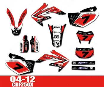 

GRAPHICS & BACKGROUNDS DECAL STICKERS Kit for Honda CRF250X 2004 2005 2006 2007 2008 2009 2010 2011 2012 CRF 250 X Custom Number