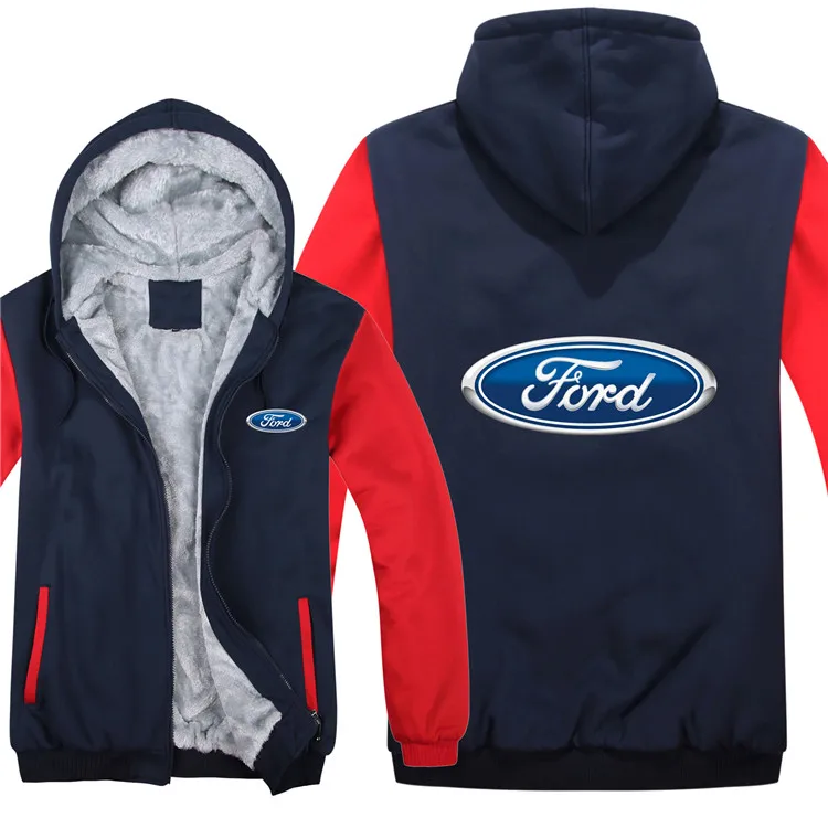 Зимние толстовки Ford теплые мужские модные шерстяные куртки с подкладкой Ford свитера с логотипами мужские пальто