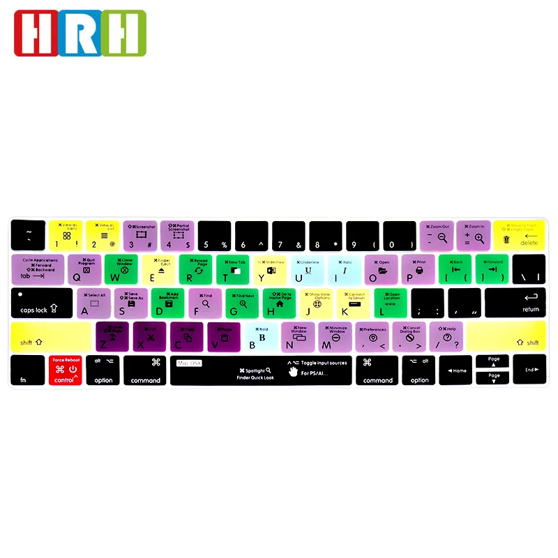HRH для Mac OSX функция быстрого доступа силиконовый чехол клавиатуры Pro 13 &quot15&quot Touch