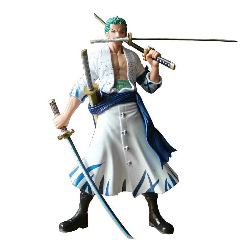 Новая белая фигурка Зоро из аниме One Piece Roronoa Zoro Модель персонажа три меча VC