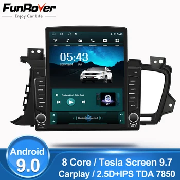 

Funrover 9.7" Tesla screen Android 9.0 car multimedia video Player radio gps navigation For Kia Optima 3 K5 2011-2015 nodvd 2din