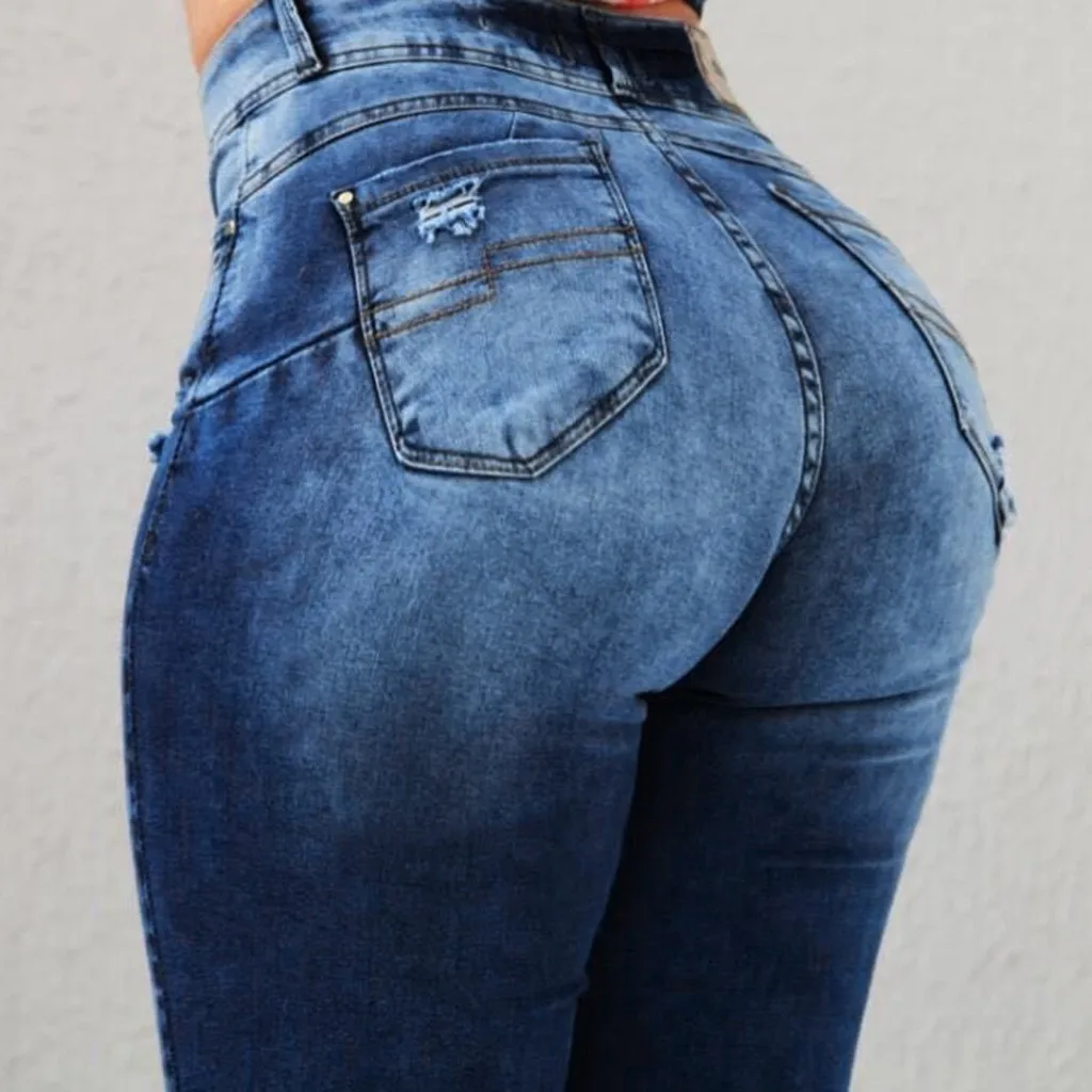 Джинсы с высокой талией для женщин, тонкие Стрейчевые джинсы, тонкие Стрейчевые джинсы с фальшивым карманом, обтягивающие джинсы с эффектом пуш-ап для женщин, d
