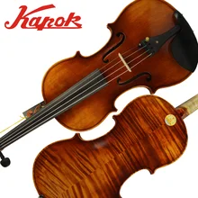 Капок скрипка V003, скрипка из массива дерева ручной работы, блеск высококачественной скрипки, скрипка ручной работы, чехол с скрипой, бант канифоль