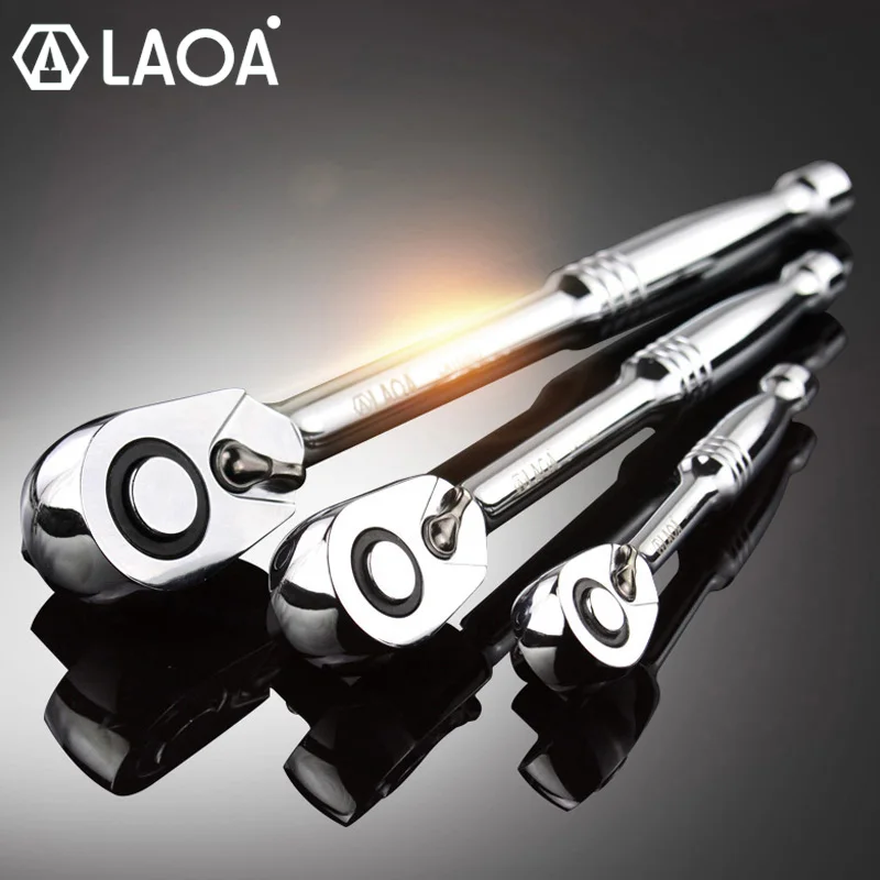 

LAOA 1/4 3/8 1/2 Quick Ratchet Wrench Socket Wrench 48T Car Repair Tools