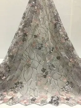 

New Sequins Lace Fabric 2020 High Quality Latest Sequins African Lace Fabric Wedding French Tulle Lace Fabric Nigerican Wedding