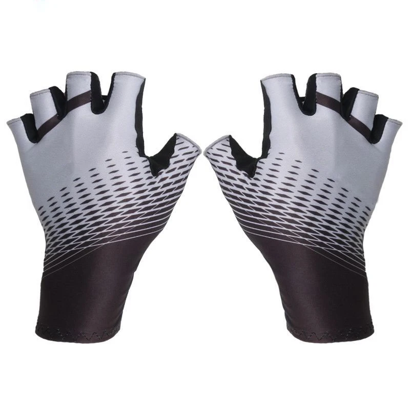Новейшие Перчатки для велоспорта, уличные защитные перчатки для горного велосипеда, моющиеся дышащие нейлоновые перчатки для гонок на полпальца - Цвет: Серый