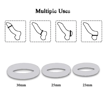 Chastity Cage 3PCS Silicone Cock Rings Flash In Night Lock Penis Ring Sex Toys for Men Male Delay Ejaculation Scrotum Lock Ring 2