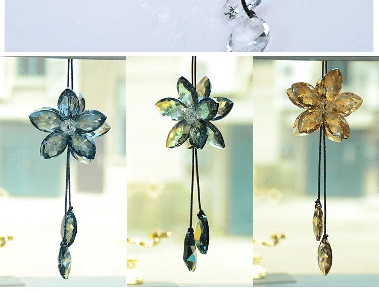 GS129 New Style Crystal Snowflake Car Interior Trim Pendant Vehicle-mounted Rearview Mirror Hanging Decoration Decorations Manuf