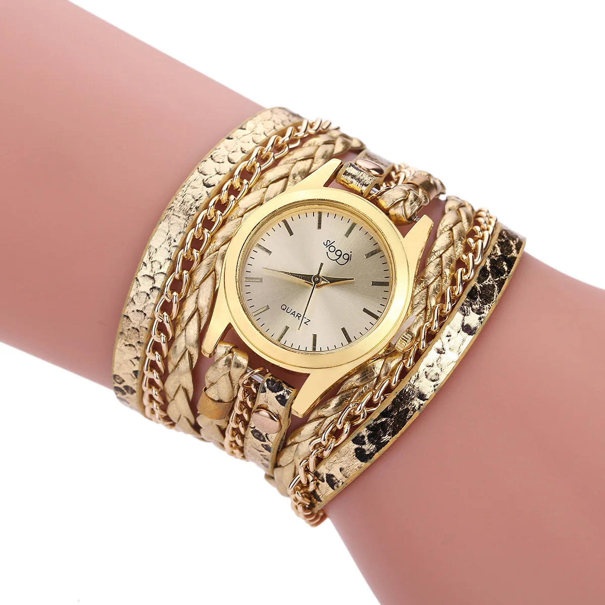 

VOHE Fashion Explosive Women Watches Twisted Bracelet Woven Serpentine Quartz Ladies Watches