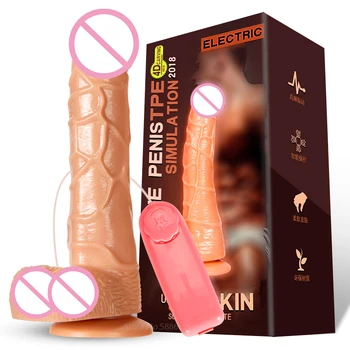 Real Giant Penis Vibrator Adult Game Penis Sucker Dick Remote Control Telescopic Vibrator For Female Vibrating Vaginal Sex Toy 1