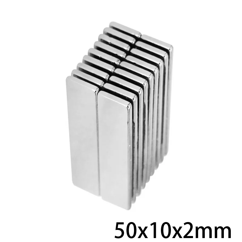 5 ~ 100 шт. 50x10x2 сильный редкоземельный магнит толщина 2 мм блок .
