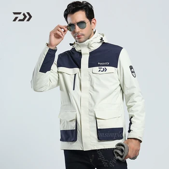 

Daiwa autumn Winter Fishing Clothes Keep Warm Windproof Contrast color Big pocket Mountaineering Suit Men Outdoor Clothing