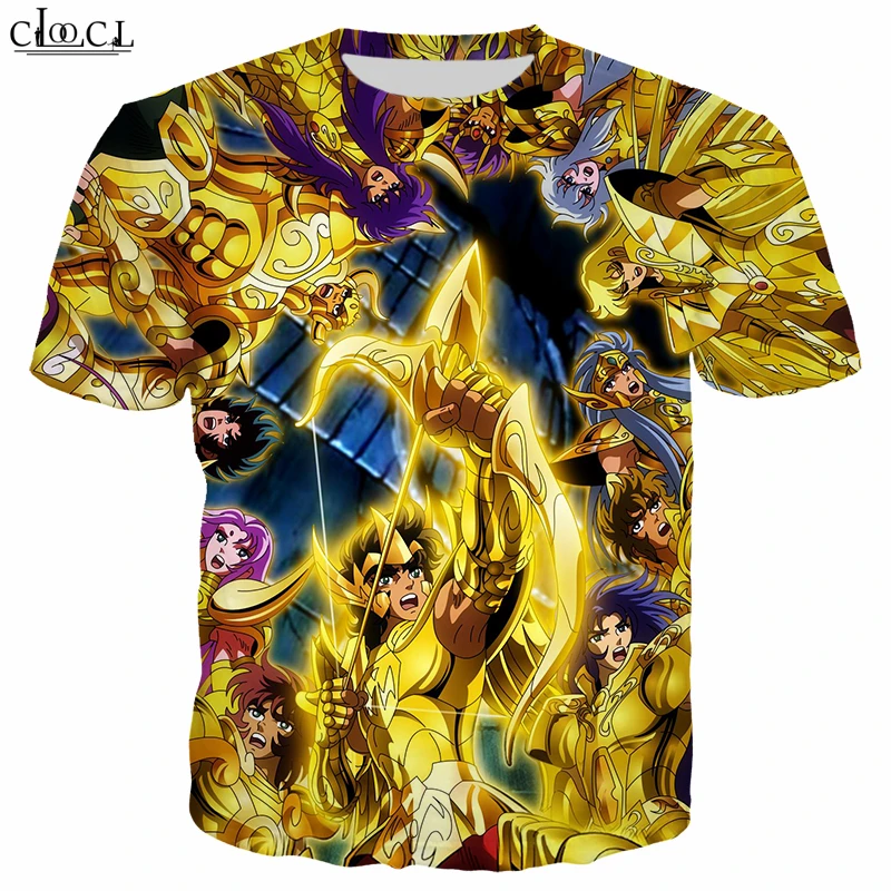 Аниме Saint Seiya 3D Принт футболки Harajuku стиль весна осень Топы хипстер золотые святых