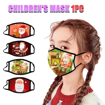 

Christmas Child Printed Breathable Facial Mask Cloth Reusable Face Mask Washable Face Shield Mouth Mask Windproof masques