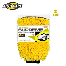 2 шт., водонепроницаемые перчатки из микрофибры для мытья автомобиля 4 в 1, многофункциональные толстые перчатки для чистки автомобиля, щетка для нанесения воска на стекло