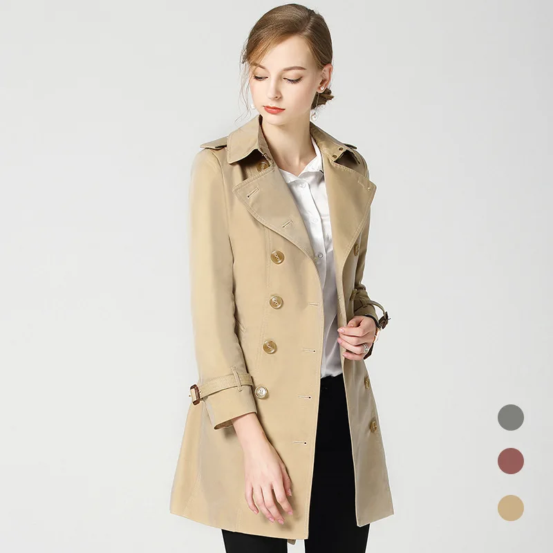 BURDULLY new Spring Autumn Fashion Women Trench Coat Plaid Windbreaker long sleeve lattice Outwear Loose Plus Size XXL Belt