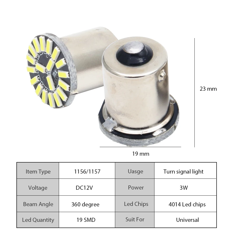 50 шт. PY21W 1157 BAY15D P21W светодиодный 1156 19SMD 4014 светодиодный автомобиль габаритные огни стоп-сигнала авто парковочная лампа Поворотная сигнальная лампа