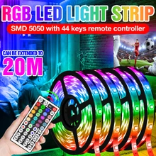 Bande lumineuse Led RGB, lumière néon, ruban à couleur changeante, éclairage d'intérieur intelligent, 5M 10M 15M 20M, 12V