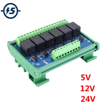 

Relay Module High/Low Level Trigger Optocoupler Isolator 6-Channel 6Bit PLC Signal Converter with Rail DC 5V 12V 24V