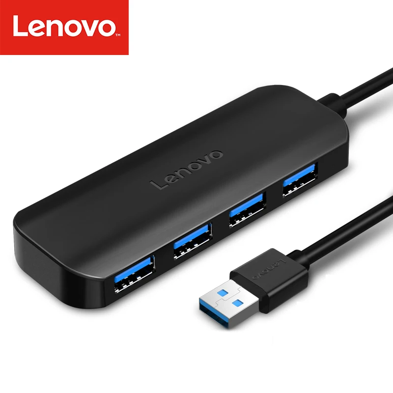 Lenovo USB разветвитель высокоскоростной 4-портовый концентратор мульти-интерфейс док удлинитель док-конвертер к USB3.0 сплиттер