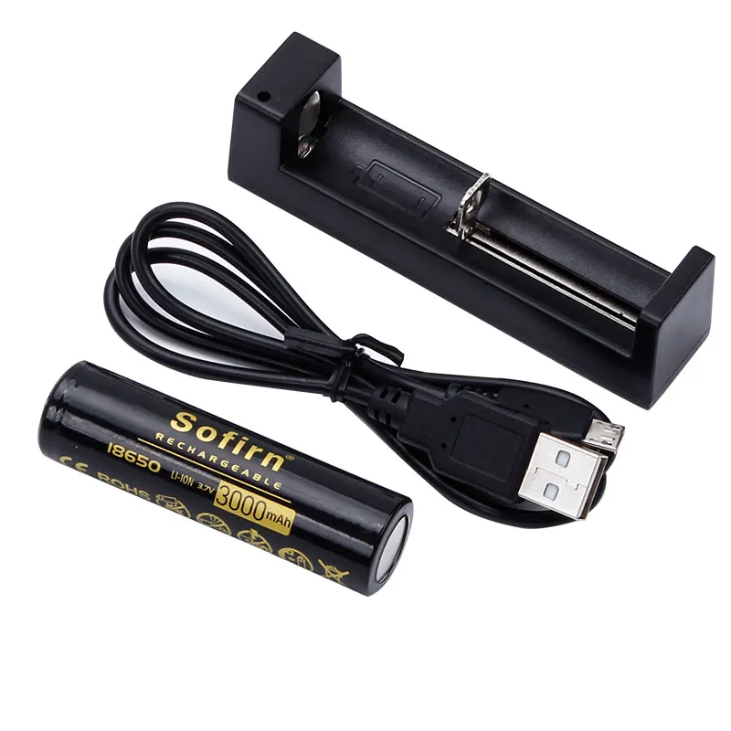 Sofirn 1 шт. 18650 3000 мАч перезаряжаемый аккумулятор + USB зарядное устройство для 14500 10400