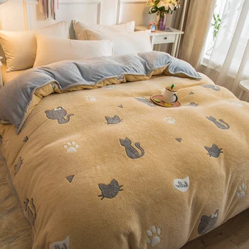 

Home Textiles 1pcs Flannel Quilt cover Soft Warm Coral Fleece Blanket Winter Quilt cover Throw Mechanical Wash