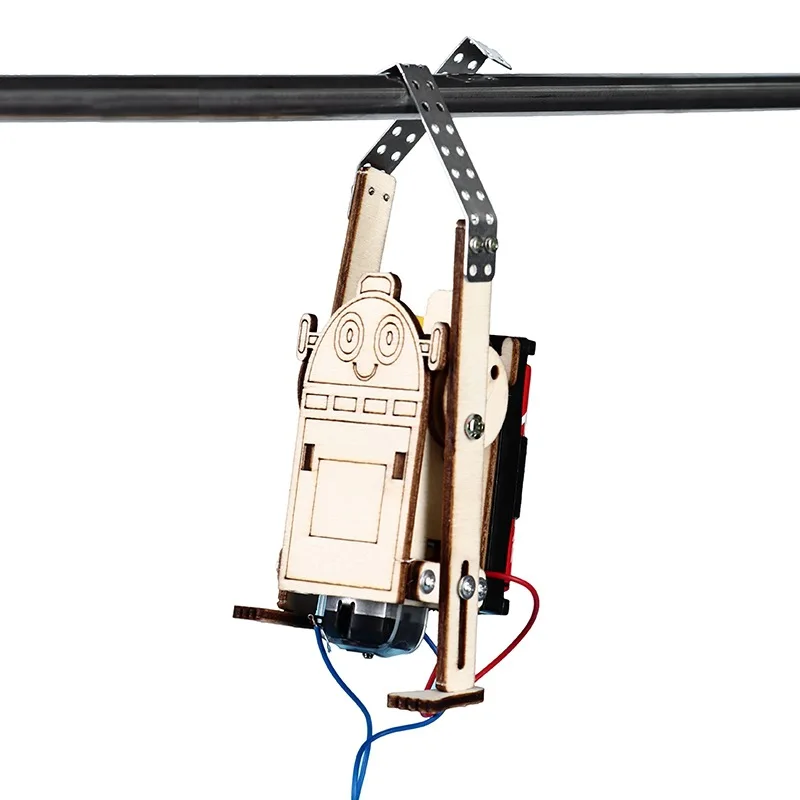Творческий Электрический Gizmo деревянные сборные блоки веревка скалолазание Робот Игрушки DIY студенческие технологии модель мозговая игра игрушка
