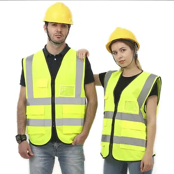 

Multi-pocket Reflective Vest Riding Traffic Vest Safety Railway Coal Miners Uniform Vest Breathable Reflective Vest 7 Color