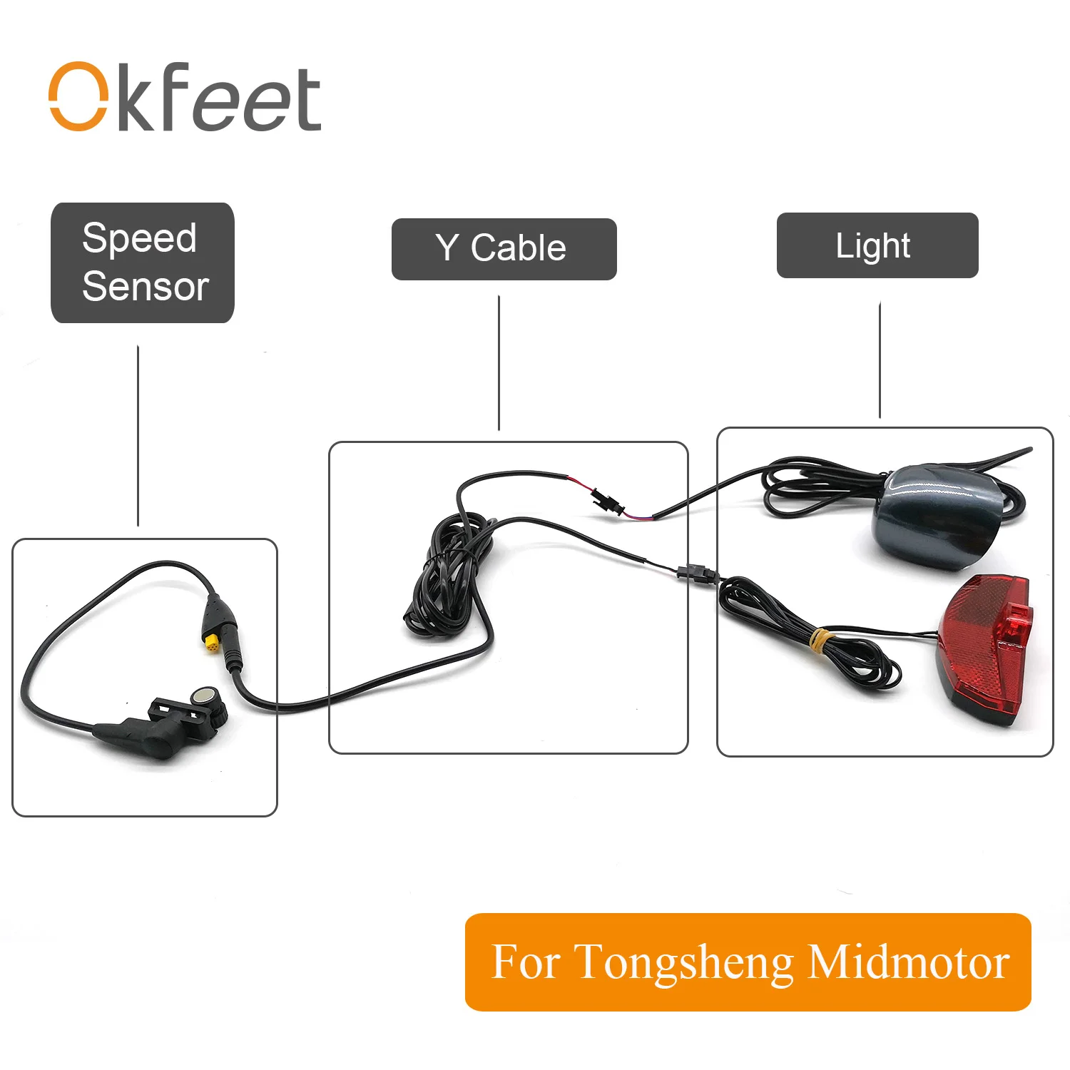 Okfeet tsdz2 tongsheng светильник датчик скорости Средний привод двигатель электрический велосипед конверсионный комплект с светильник