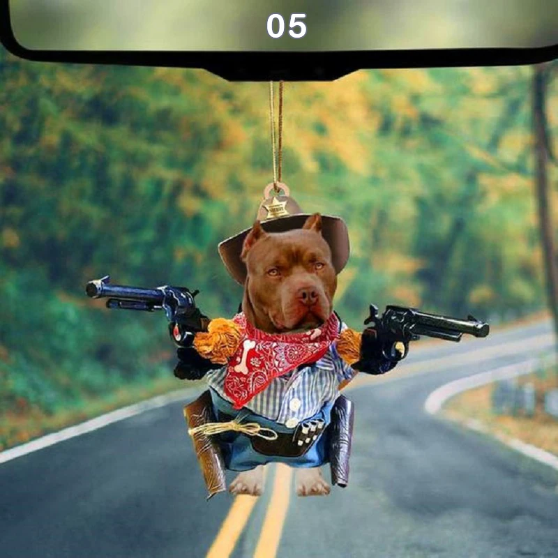 Creative Dog And Cat Car Pendant Backpack Ornament Cute Hanging Ornament Keychain Interior Decor Home Decoration Accessories