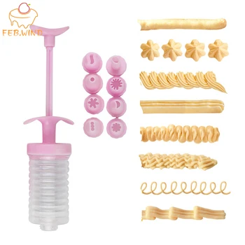 

Pastry Tools Decorating Tip Sets 8 Nozzles Icing Piping Cream Syringe Tips for Cake Decoration Plastic Biscuit Cookie Press 287