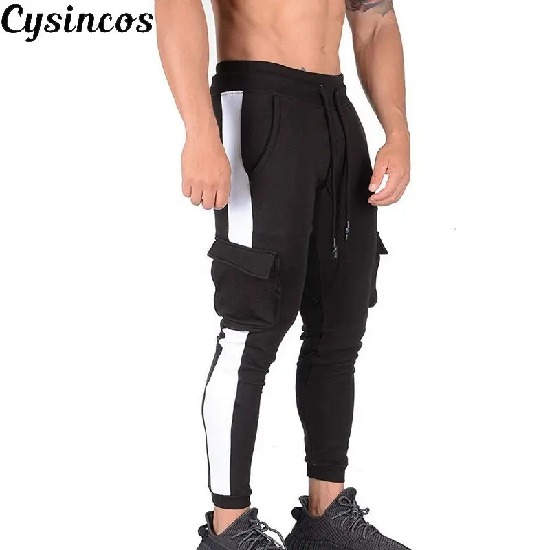 CYSINCOS новинка 2019 мужские много карманов облегающие эластичные на завязках талии