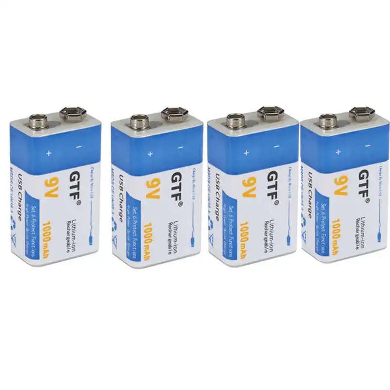 4pcs GTF USB 9V 1000mAh литий-полимерный с батареей заряжаемой через USB литиевая батарея для игрушечный микрофон Пульт дистанционного управления Прямая - Цвет: 4pcs