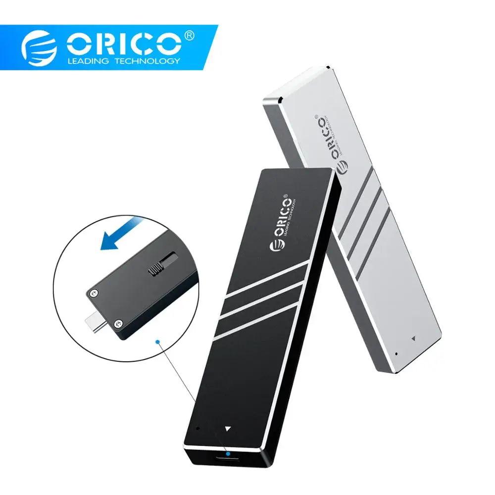 Чехол ORICO M2 NVMe SSD 10 Гбит/с выдвижным интерфейсом type C USB3.1 UASP M.2 USB NVME корпус алюминиевый жесткий диск коробка