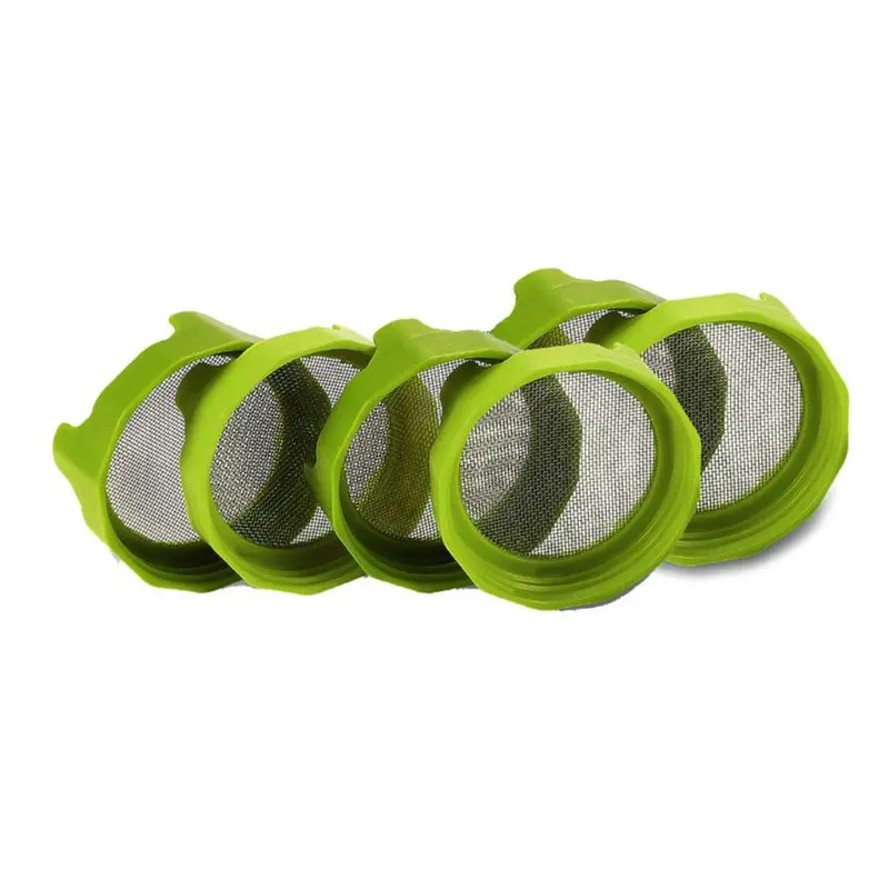 Sprouting Lid with Stainless Steel Screen Mesh Cover Cap for 86mm Wide Mouth Mason Sprout Jars Germination Strainer Sprouter