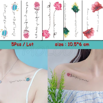 

Temporary Tattoo Sticker letter cute flower planet waterproof fake Tatto Water Transfer Body Art flash Tatoo girl woman kid