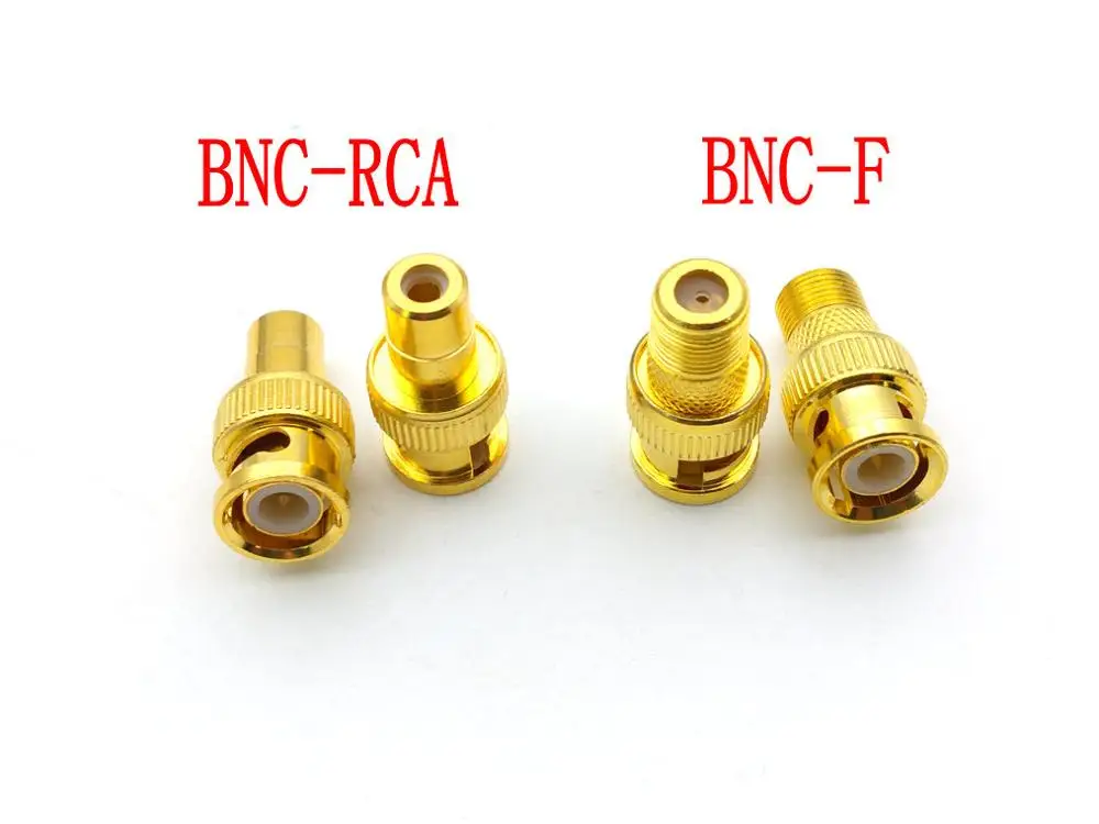 4 шт. позолоченный BNC штекер к RCA Женский/F Женский коаксиальный кабель
