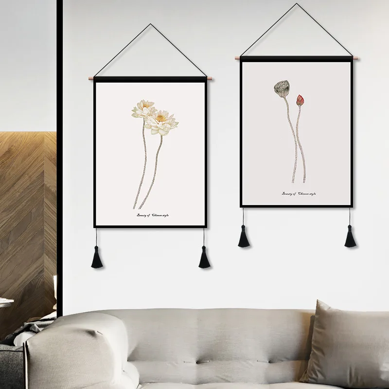 Простой декоративный настенный гобелен в китайском стиле хлопчатобумажная