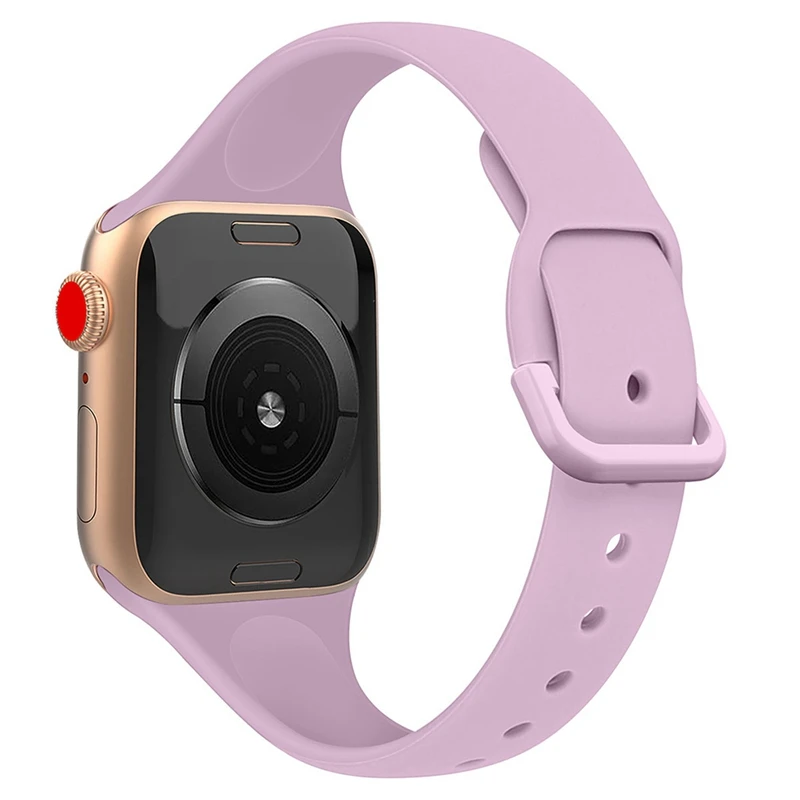 Тонкий ремешок для спортивных часов для apple watch band 44 мм 40 мм для iwatch 5 4 3 band 42 мм 38 мм correa узкий тонкий мягкий силиконовый ремень браслет