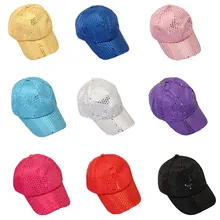 Блестящая уличная Кепка в стиле хип-хоп с хвостиком, шапки с булочками, Повседневная дышащая бейсбольная кепка с блестками, регулируемые спортивные модные шапки