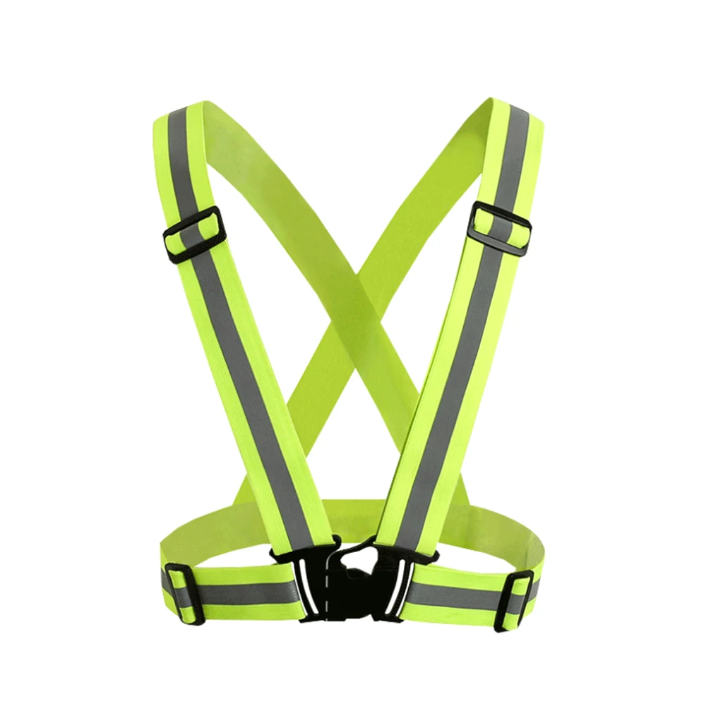 Высокая видимость неоновый светоотражающий пояс жилет безопасности подходит для бега велокросса занятия спортом - Цвет: Зеленый