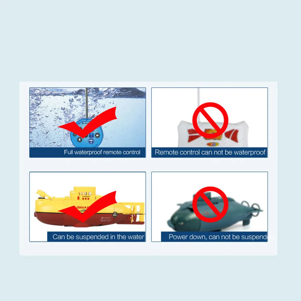 Mini RC Submarine 3CH Remote Control Toy RTR with USB Cable Kids Gift