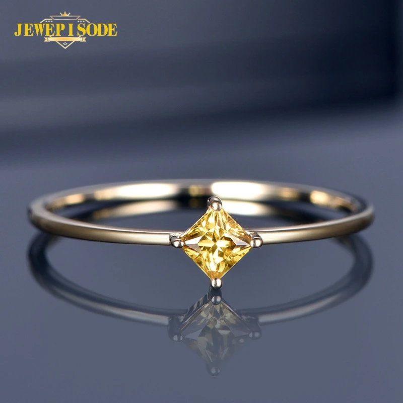 Jewepisode 18K Gold Color Ring 100% 925 Sterling Silver Citrine Gemstone Cocktail Party Rings for Women Wholesale Fine Jewelry Jewepisode 18K Gold Color Ring 100% 925 Sterling Silver Citrine Gemstone Cocktail Party Rings for Women Wholesale Fine Jewelry